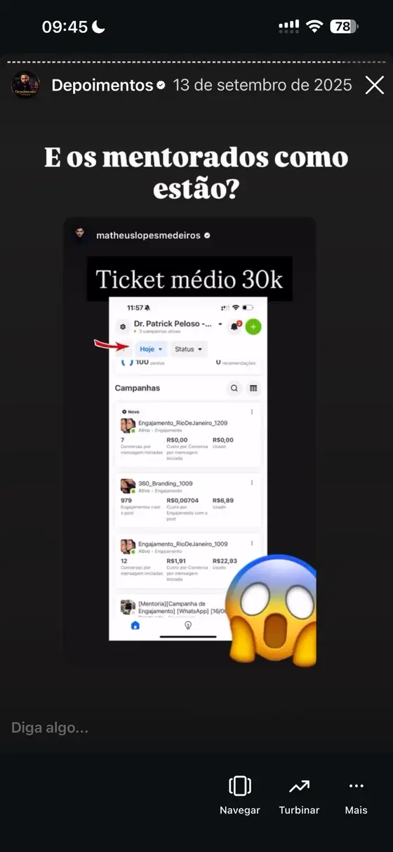 Print de resultado de mentorado